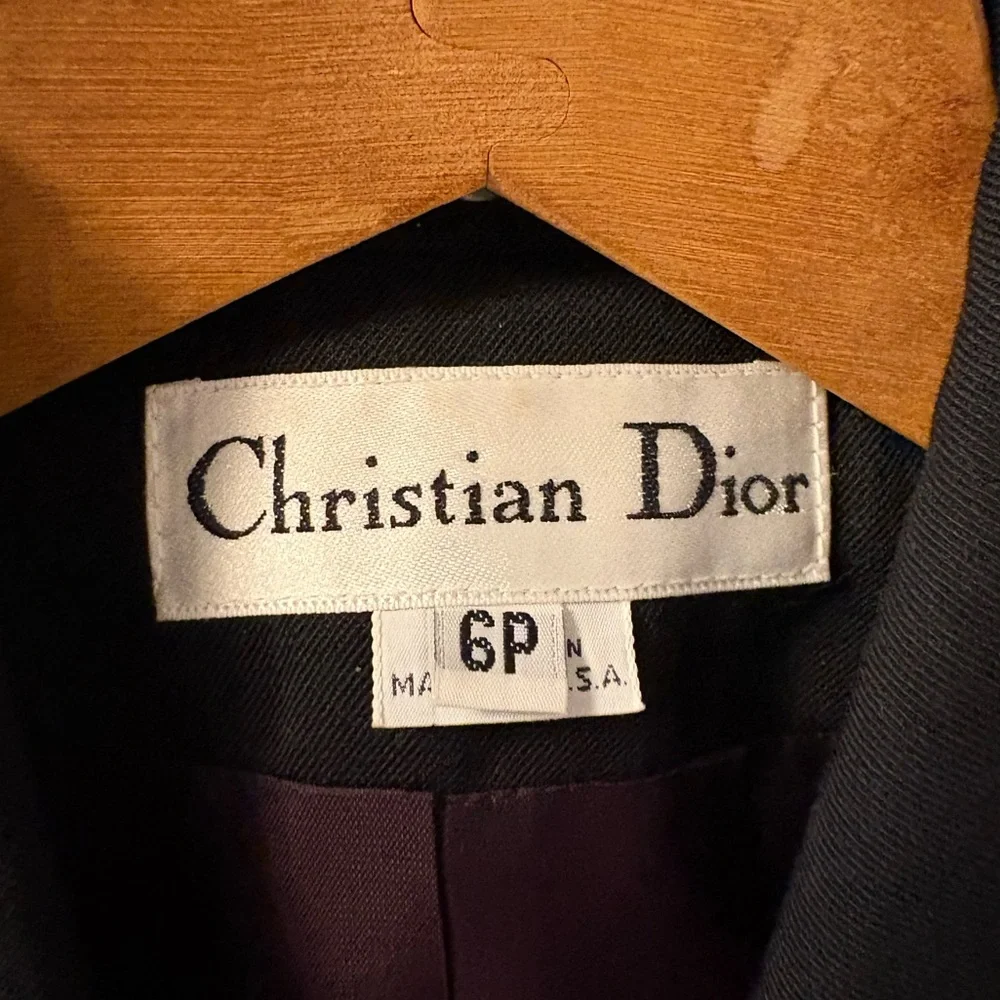 Christian Dior Black Blazer Jacket with Gold Accents